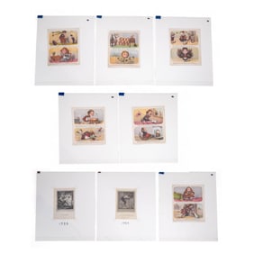 Matted Vintage Children's Illustrations, Sleeved