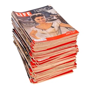 Life Magazine 1955 Near-Full Magazine Set (50)