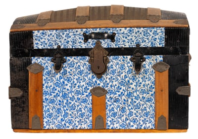 Antique Camel Back Steamer Trunk