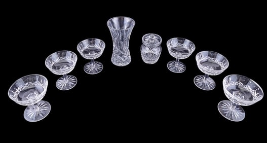 Waterford Crystal Sherbets, Vase, Sugar (8 Pc)