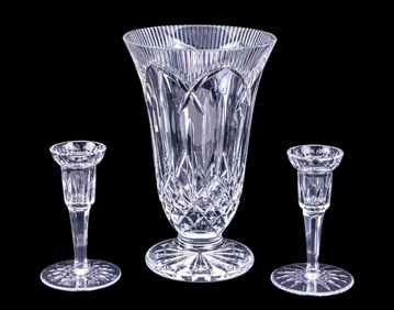 Waterford Crystal Centerpiece Vase, Candlesticks