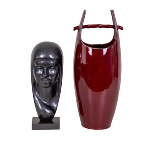 Decorative Vase and Carved Bust