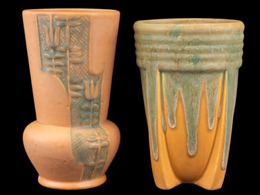 Early Weller Rare Form Vase, Early Weller Vase (2)