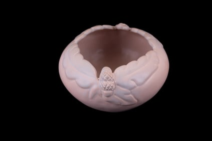 Van Briggle Art Pottery Acorn Bowl, Pink Glaze