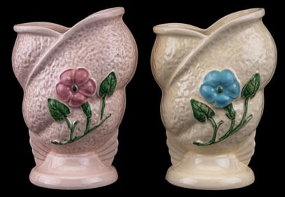 Hull Art Pottery Morning Glory Vases (2)