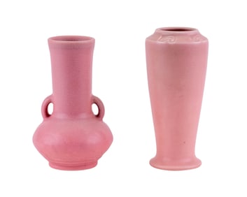 Early Rookwood Pink Pottery Art Vases (2 Pc.)