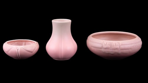 Early Rookwood Pink Matte Art Pottery (3 Pc.)