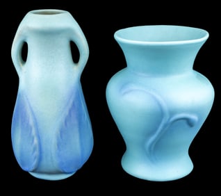 Van Briggle Gradient Matte Glazed Vases (2)