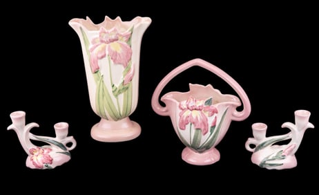 Camark Pottery Pink Iris Pattern (4)