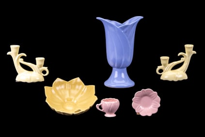 Camark Pottery Yellow, Blue, & Pink