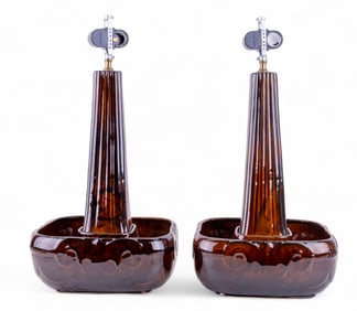 Vintage McCoy Pottery Planter Lamp (Pair)