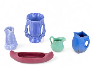 Niloak Matte Blue Pitcher, Vases, more (5 Pc.)