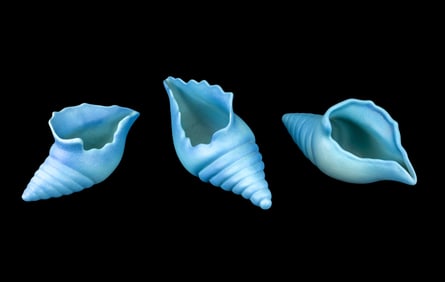 Van Briggle Pottery Blue Matte Conch Shells