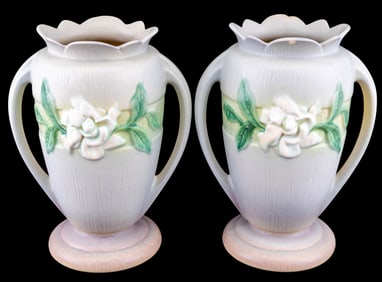 Roseville Gardenia Handled Vase Pair