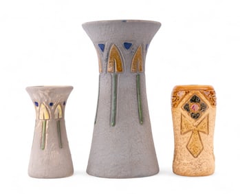 Early Roseville Mostique Vases (3)