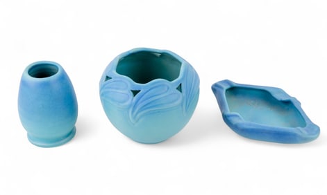 Van Briggle Vase, Jardiniere, and Ashtray