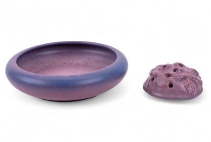 Van Briggle Jardiniere and Flower Frog