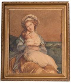 Watercolor Woman & Child After Lebrun