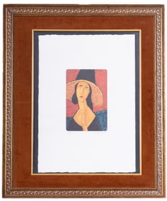Signed Modigliani Print Jeanne Hebuterne in a Hat