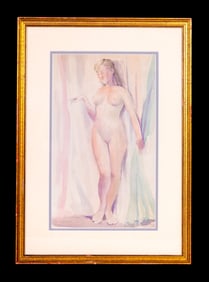 Framed Watercolor Nude