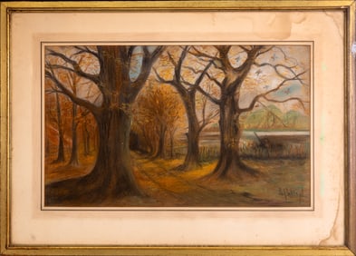 A. Patten Signed Pastel Painting Landscape