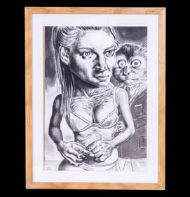 Carlos Perez Bucio Watercolor "Crazy Cat People"