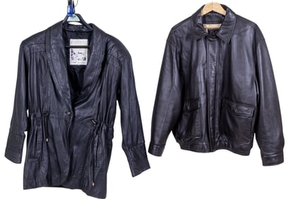 Joseph A. Bank and Clout Leather Coats (2)