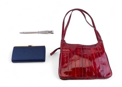 Eel Skin Bag, Rodo Clutch, Stieff Letter Opener