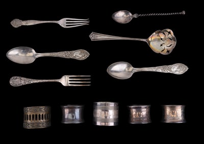 Sterling Silver Napkin Rings and Flatware