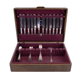 Sterling Silver Flatware Set in Box (50pcs)