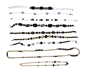 Black and White Bead Necklace Group