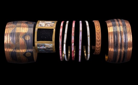 Vintage Metal Bangle and Cuff Bracelets