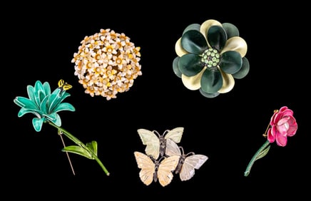 Early Vintage Enamel Brooches