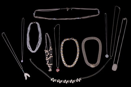 Silver Tone Designer Necklaces