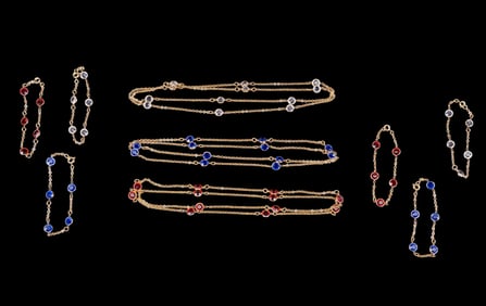 Gold Tone and Crystal Jewelry Sets Attr. Swarovski