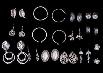 Silver Tone Costume Earrings