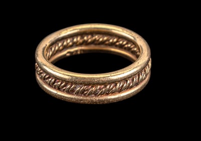 18K Gold Band w/ Rope Pattern (11g)