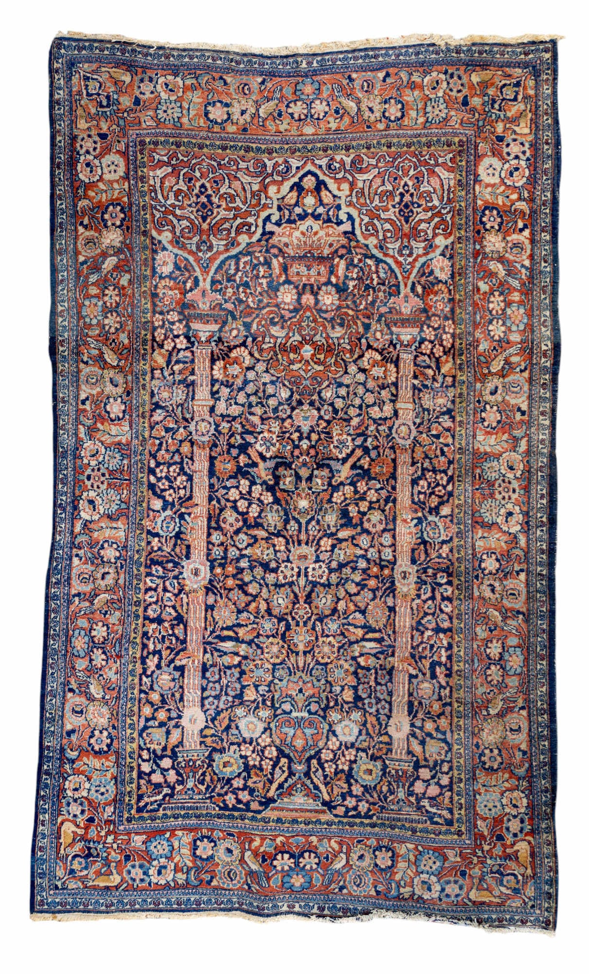 Kashan Antique Karpen / Rug: A Kashan antique Karpen. Measures approx. 84" x 51".
