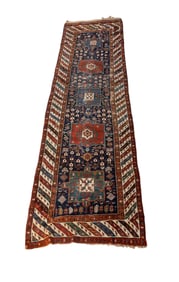 19C Kazak Antique Runner