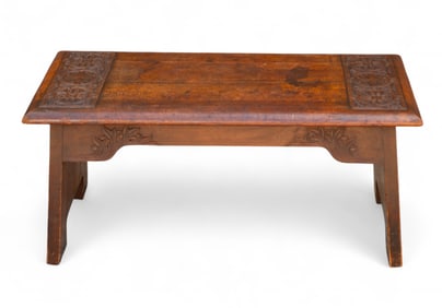 Heavily Carved English Bench