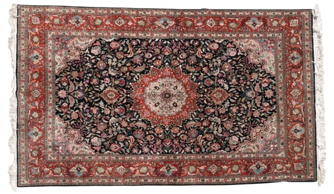 Large Silk on Silk Oriental Carpet