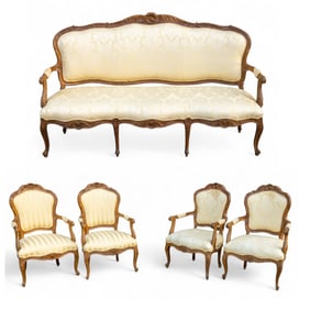High-Style French Carved Sitting Room Set (5Pcs)