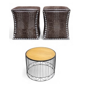 Mid Century Style Ottomans NEEDS RESHOT