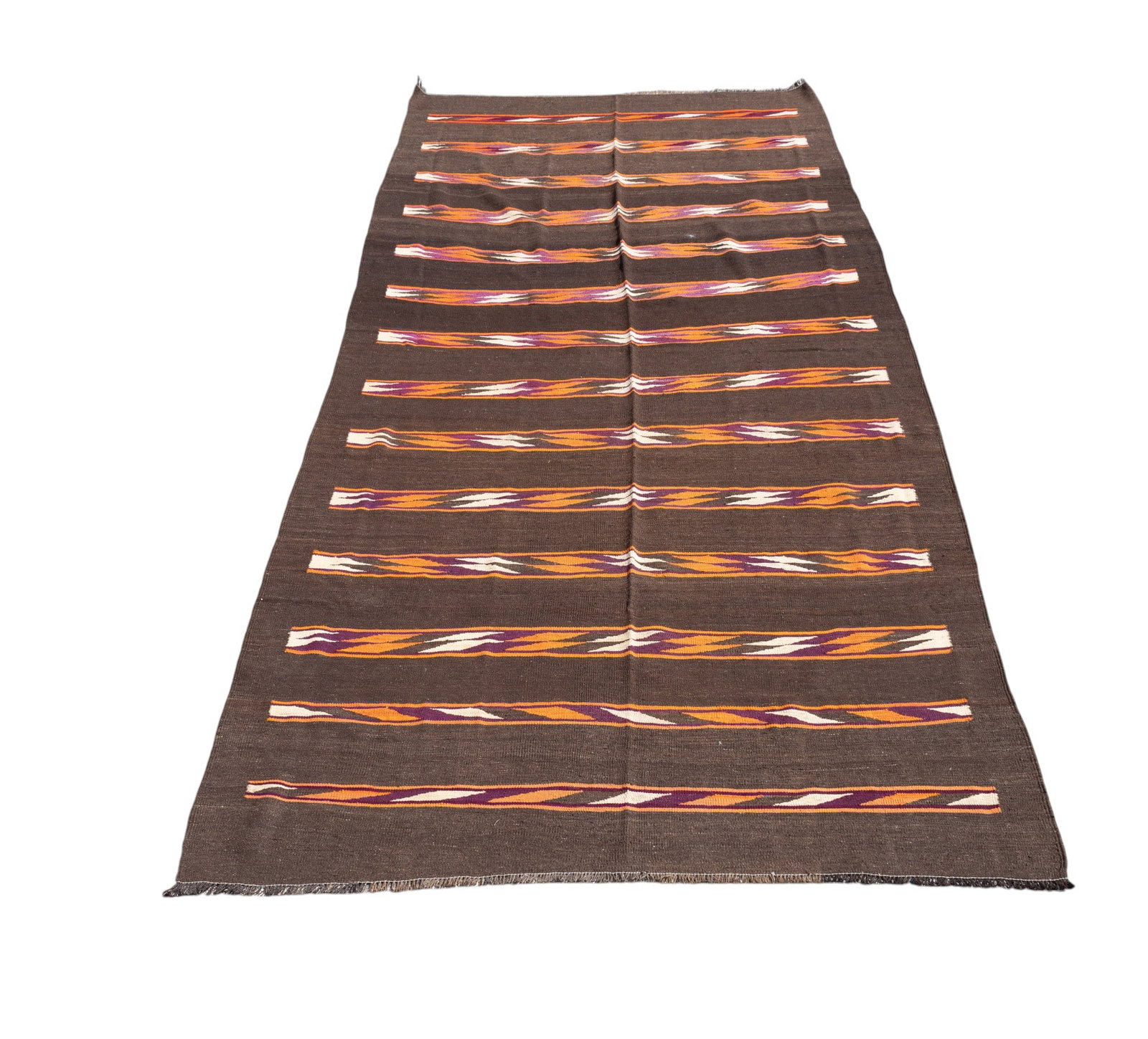 Turkish Kilim Rug: A Turkish Kilim rug. Measures approx. 5'11" x 14'8".