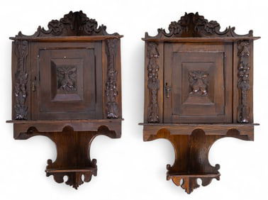 19th C Black Forest Corner Cabinets (2 Pc.)