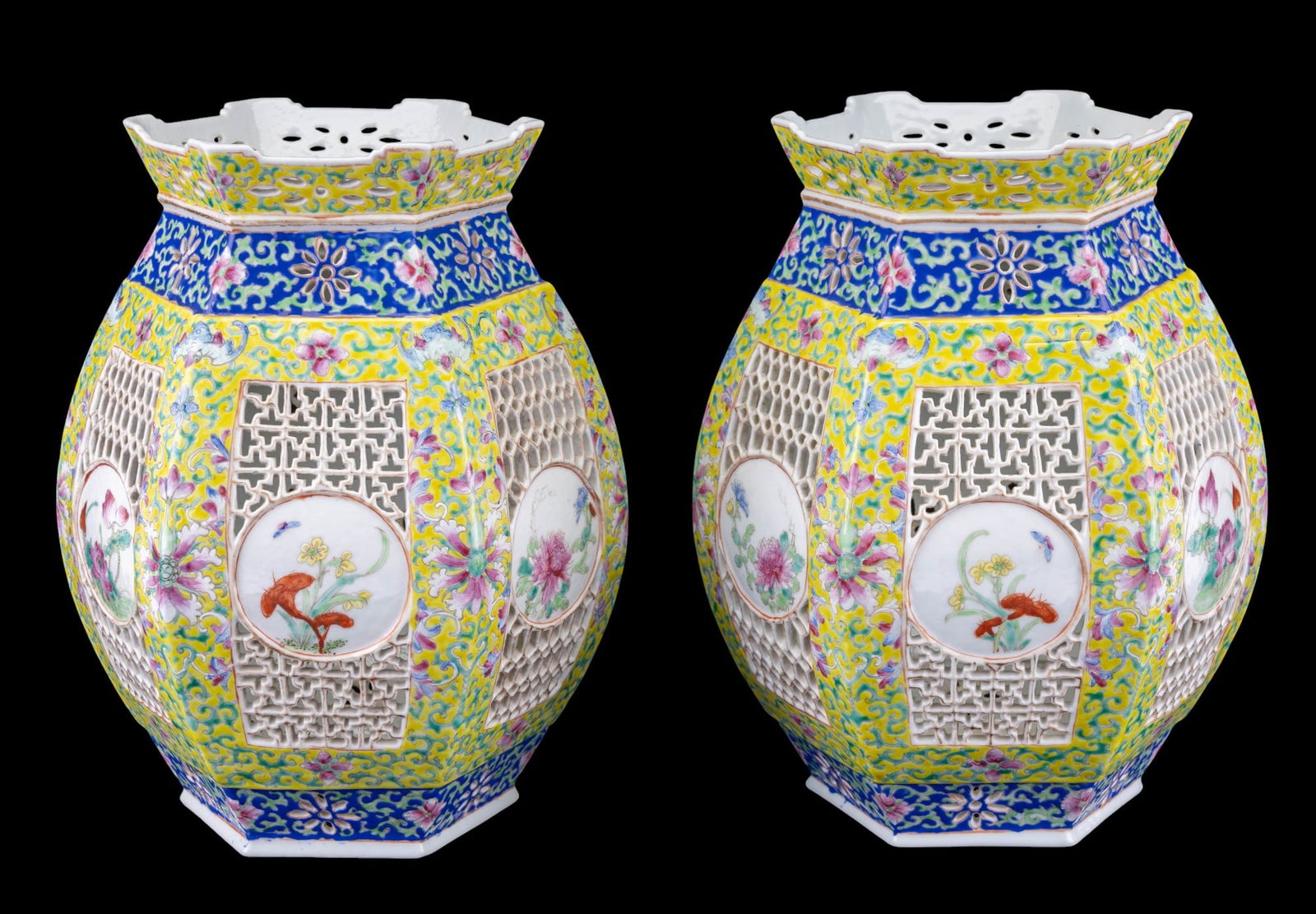 Chinese Famille Rose Lantern Lamps (1 of 14)