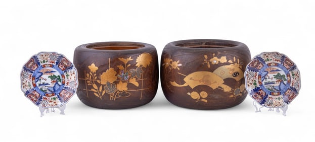 Japanese Wood Flower Planters + Imari