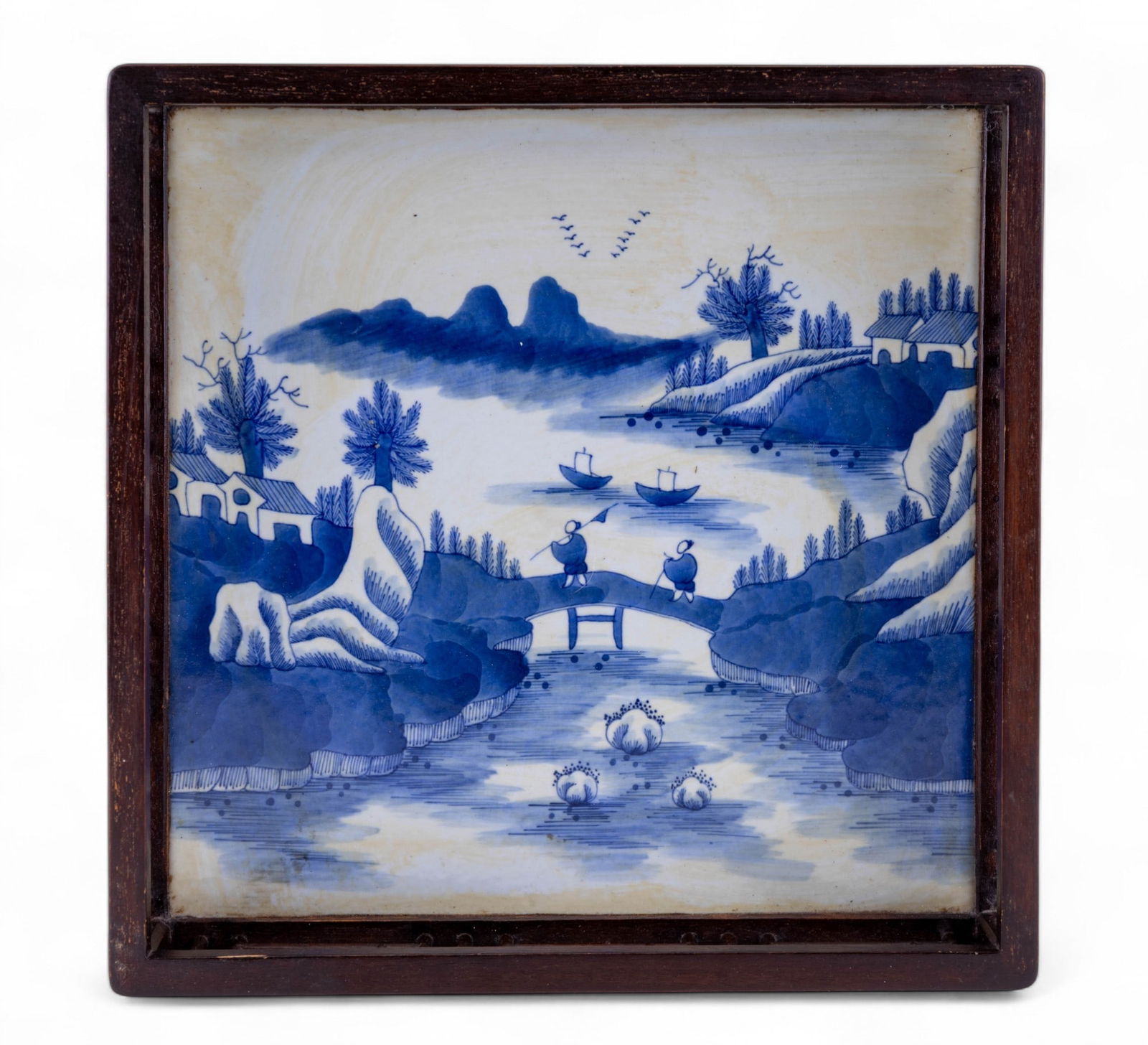 Chinese Export Porcelain & Wood Tray (1 of 12)