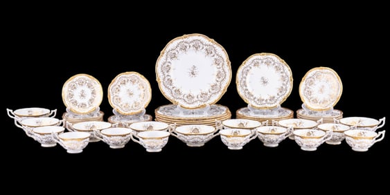 Coalport "Kings Plate" Pattern Partial Set (57 Pc)