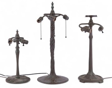 Art Deco Bronze Table Lamp Bases (3)